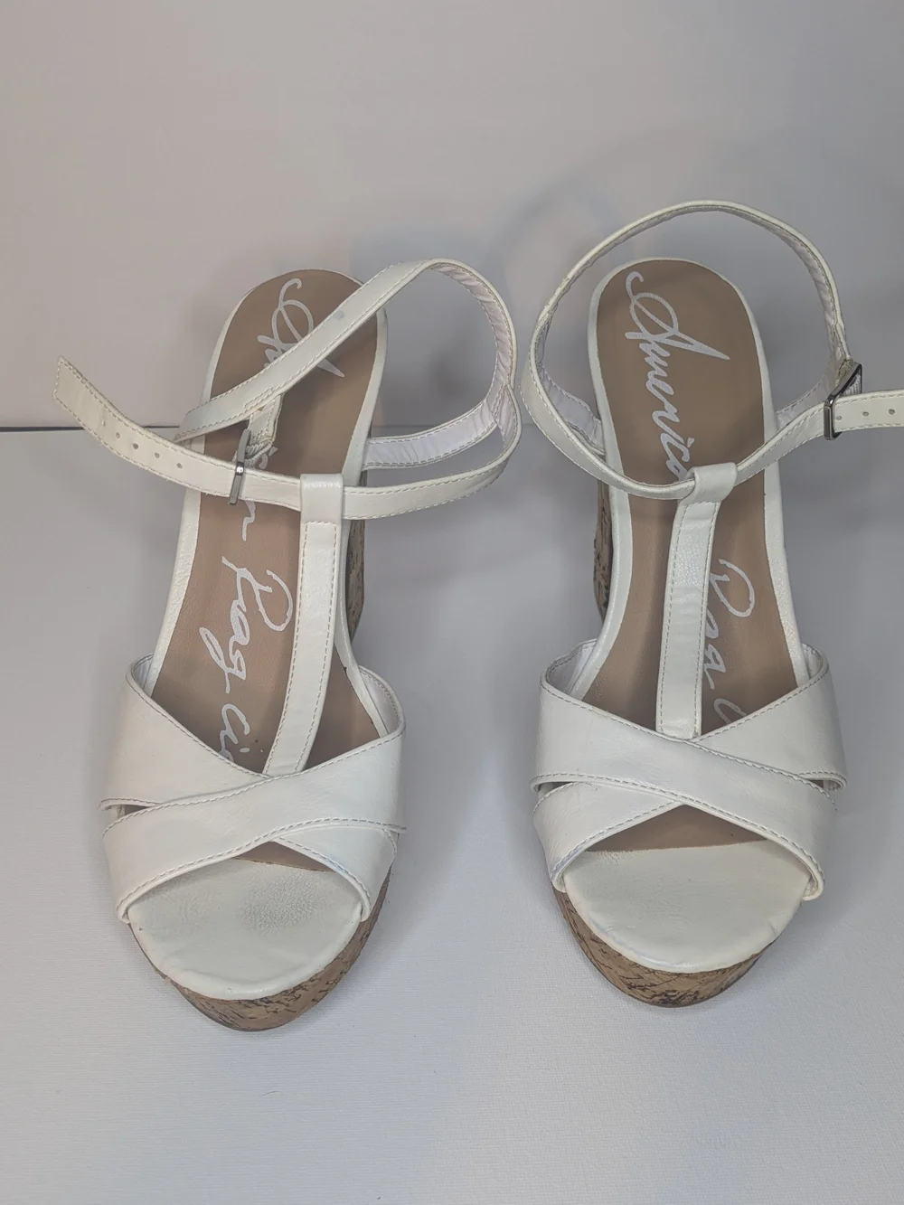American Rag White Cork Platform Sandals